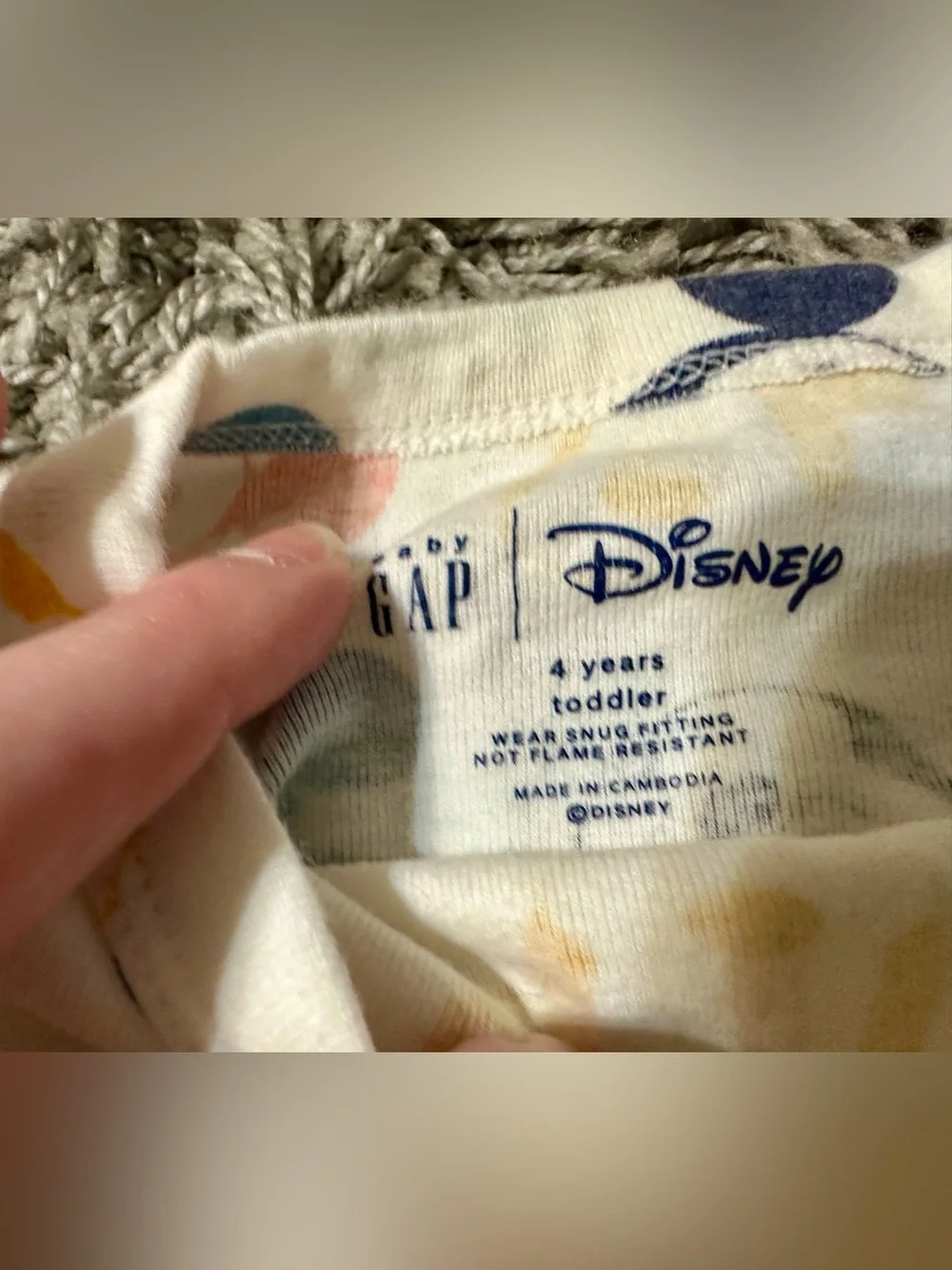 GAP Kids White Pajama Set with Multicolor Mickey Mouse Heads